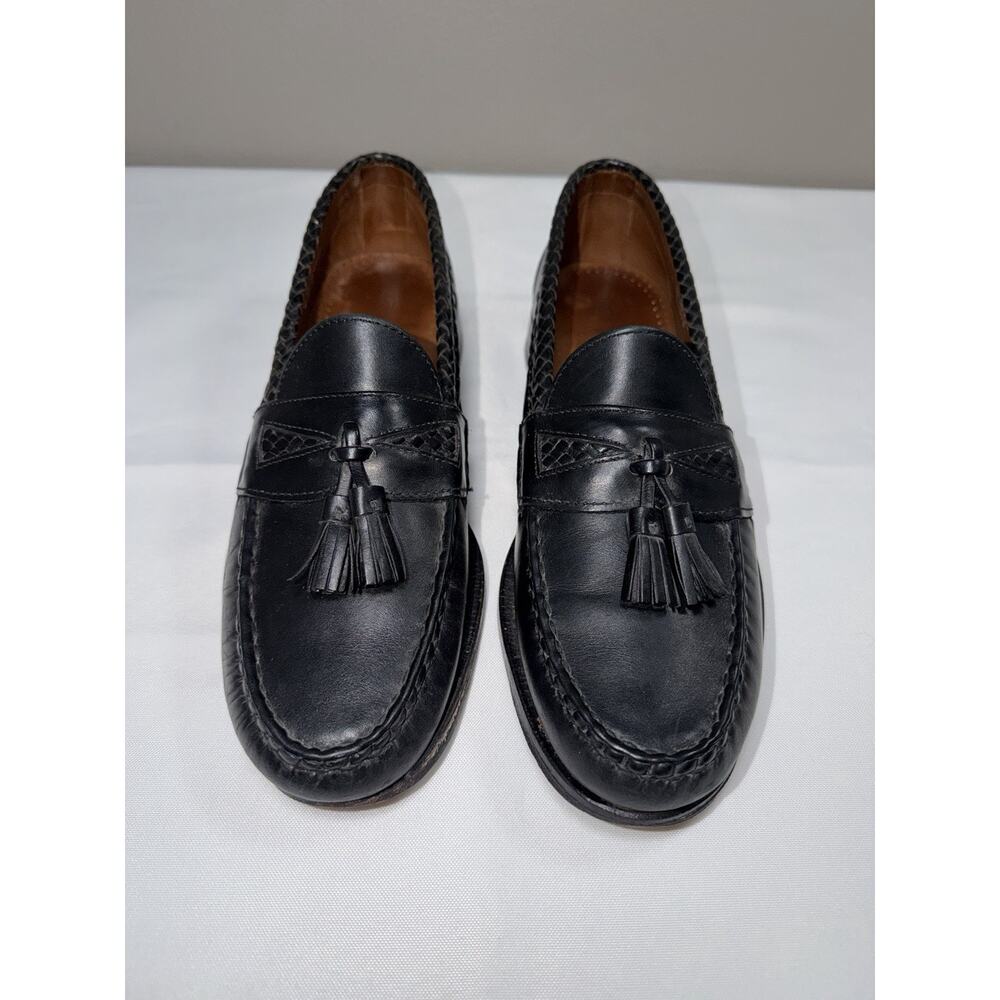 Allen Edmonds Maxfield Tassel Loafers Loafer Shoes Size 9.5 A Black Braided Trim
